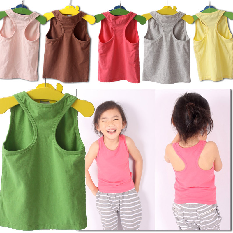 Male girls clothing 2013 summer child baby T-shirt sleeveless top tank