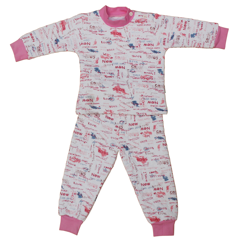 Male girls clothing baby thickening child thermal underwear set baby 100% cotton sleepwear