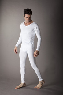 Male modal thermal underwear set basic underwear V-neck thin long johns long johns set plus size