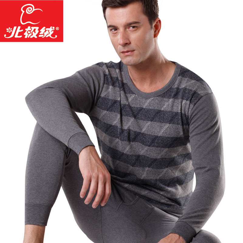 Male o-neck long johns long johns set fashion cotton sweater thin thermal underwear