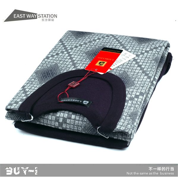 Male O-neck Thin Thermal Underwear Set  Cotton Fashion Male Shirt Underpants