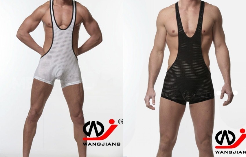 Male sexy one piece panties one piece trunk breathable network-well jumpsuit male ultra elastic jumpsuit