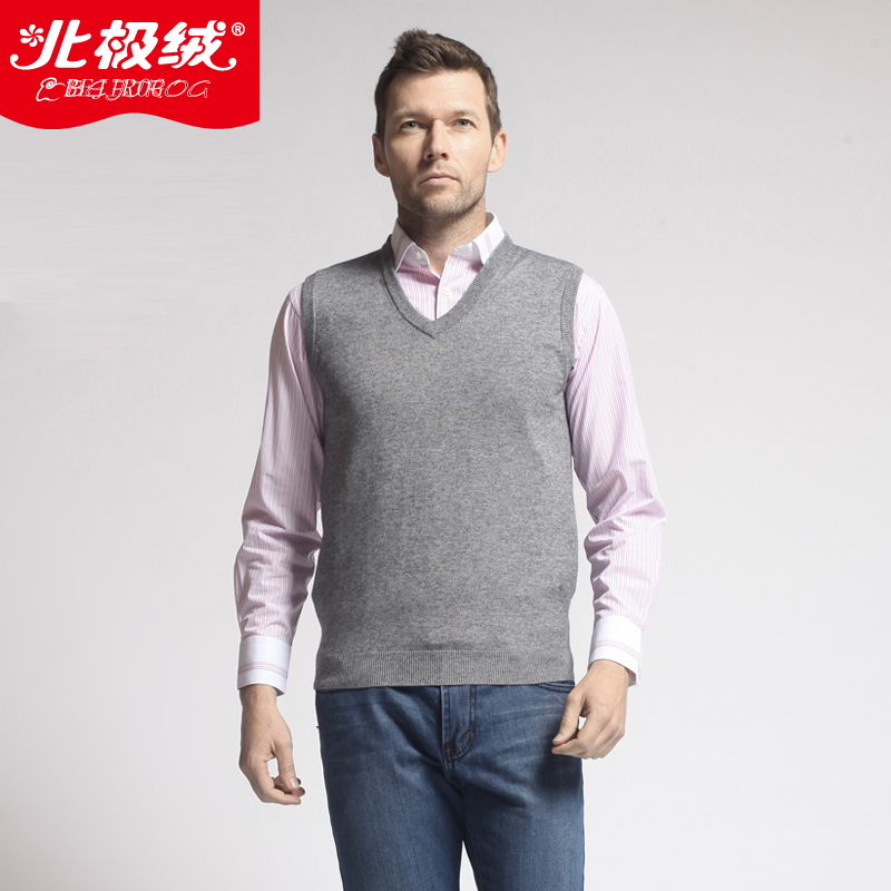 Male sheep sweater vest knitted V-neck vest men's casual vest