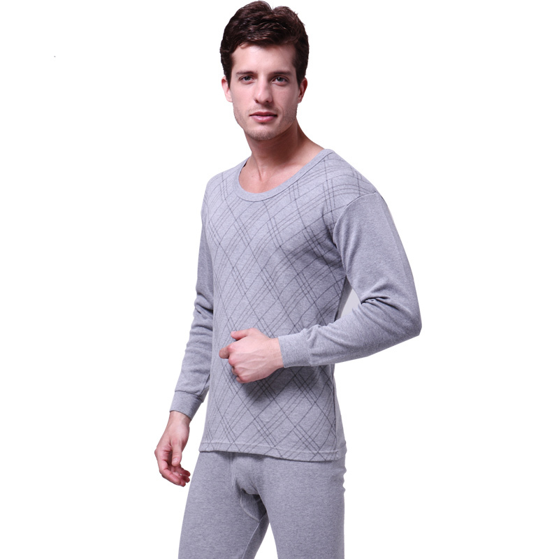 Male thermal underwear thin fine cotton print skin set nc1023