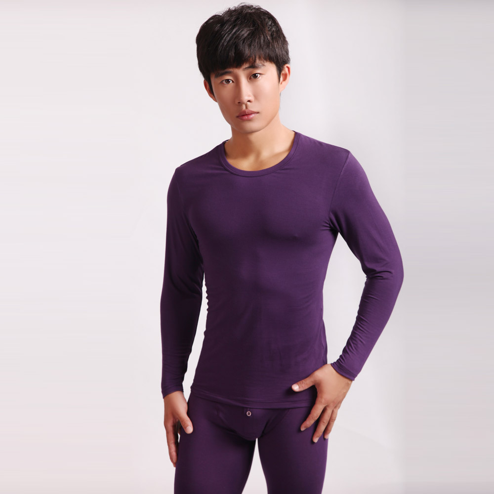 Male thin thermal  set low collar o-neck basic     gdw101 underwear long