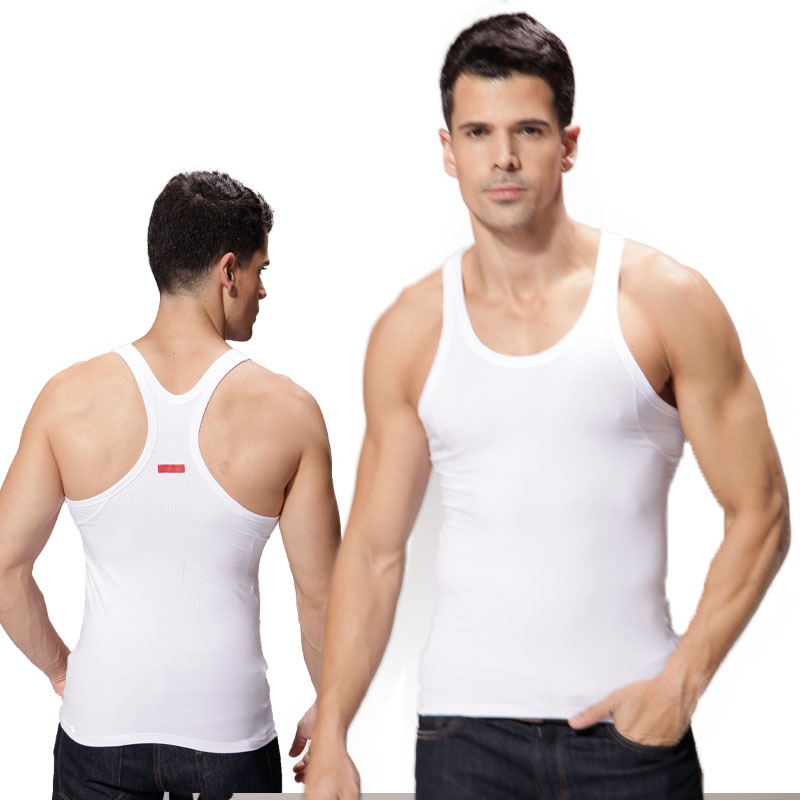 Male vest summer sleeveless vest tight sports vest fitness 100% cotton tank 2