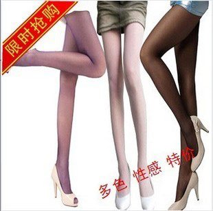 Manufactury Wholesale+Free Shipping Elastic Crystal Wire Pantyhose Transparent Bottoming Socks Silk Stockings Multicolor Colour