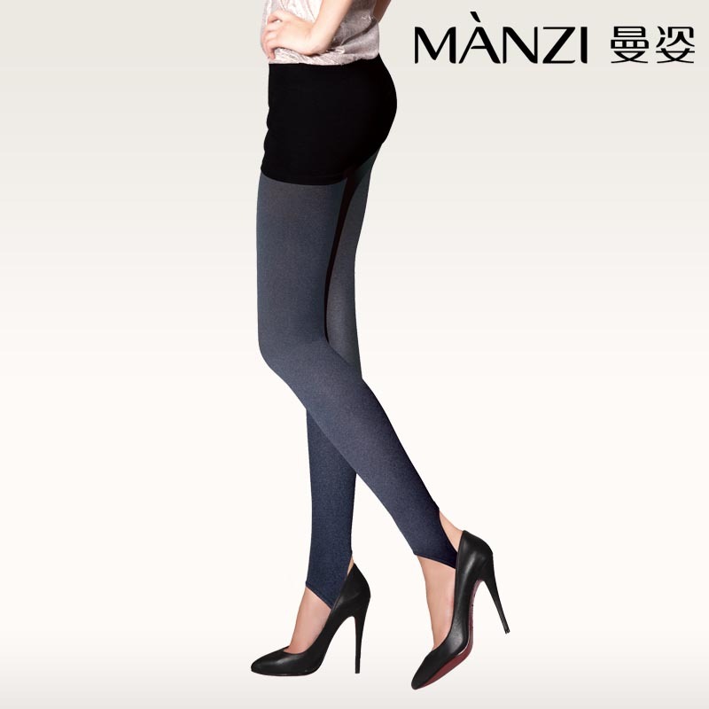 Manzi 300d spring women's stockings Core-spun Yarn all-match heather grey color step foot basic pantyhose