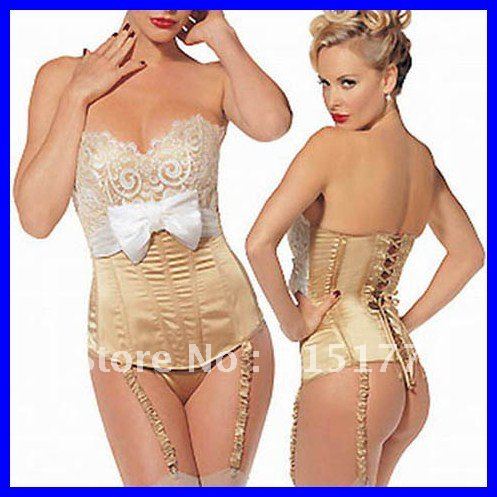 Marilyns boudoir corset Satin and lace DHL Free shipping 2012 Fashion Corset for women Wholesale 10pcs/lot Sexy underwear 5174