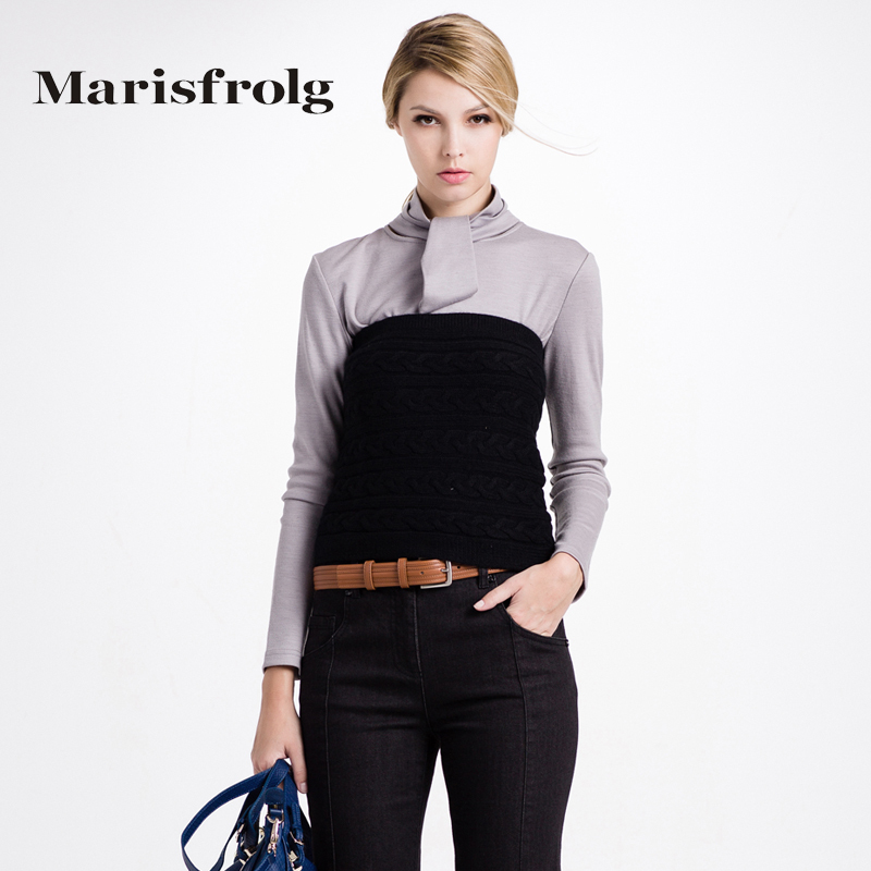 Marisfrolg MARISFROLG all-match black winter wool knitted tube top