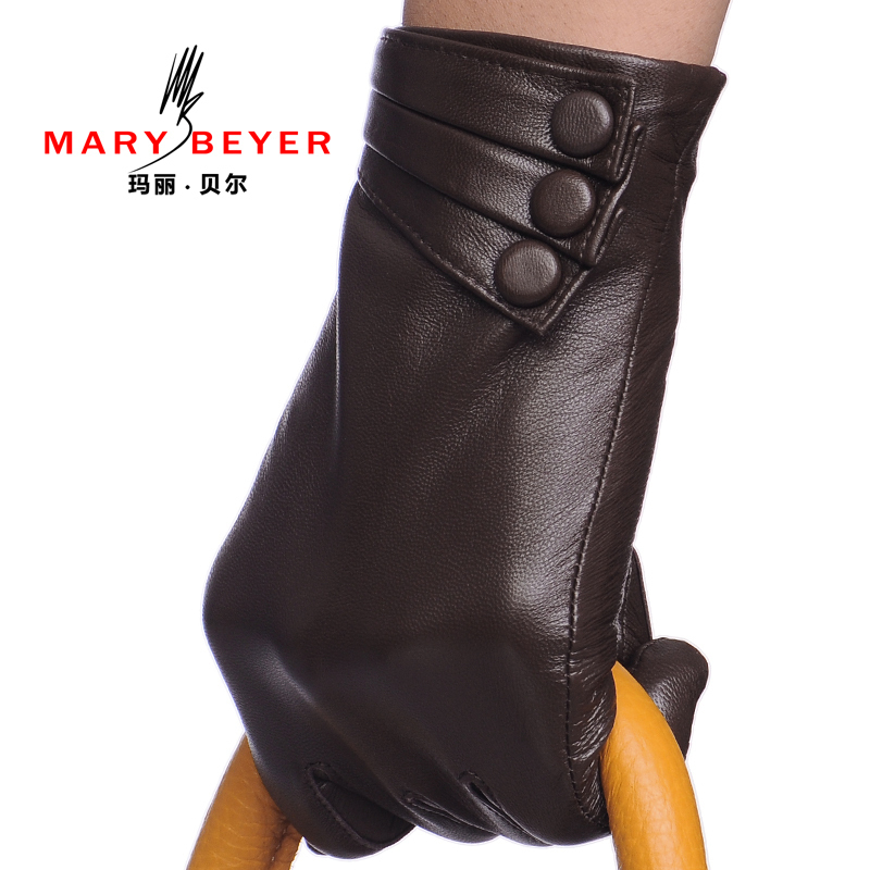 Mary beyer leather gloves female genuine leather winter genuine leather gloves women's sheepskin thermal