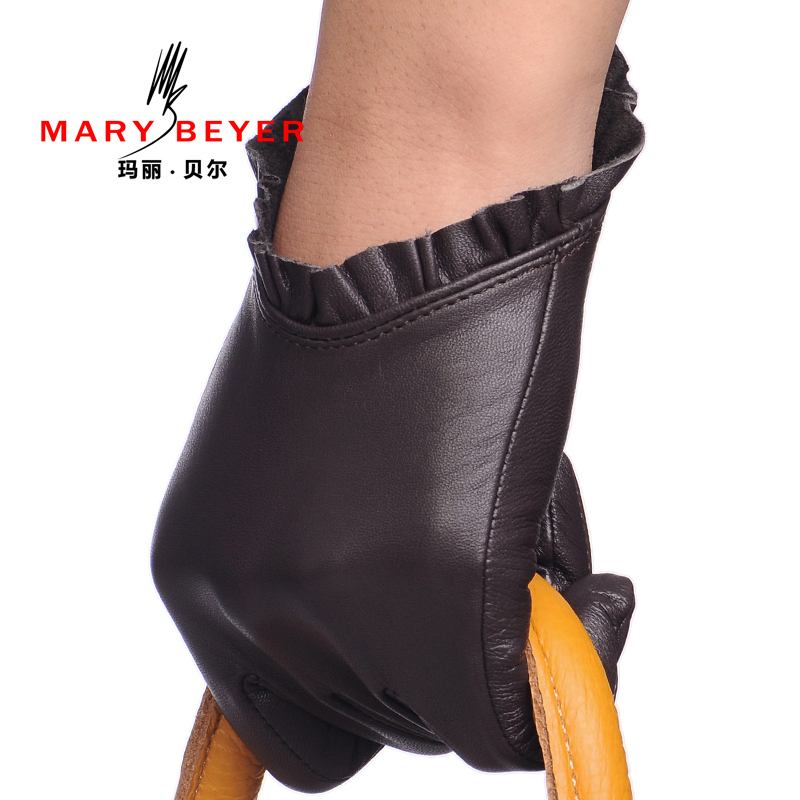 Mary beyer leather gloves female sheepskin gloves genuine leather fashion thin women's 6118 short design