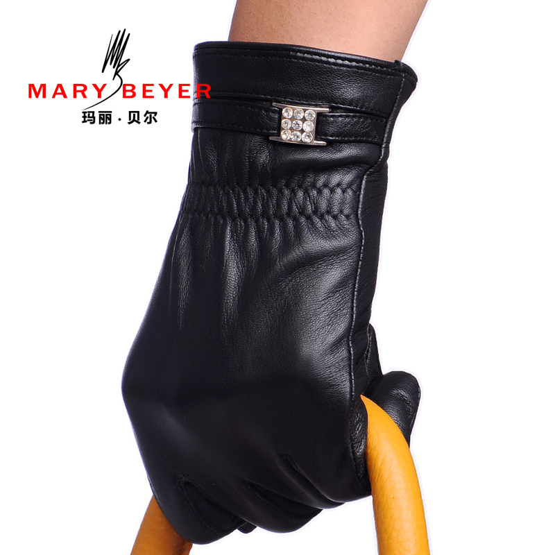 Mary beyer leather gloves women's fashion autumn and winter sheepskin genuine leather gloves female 8122