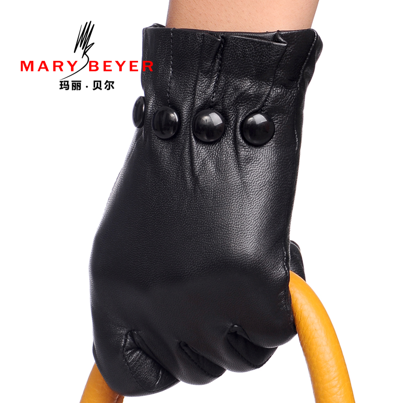 Mary beyer leather gloves women's sheepskin gloves female winter genuine leather gloves 6102