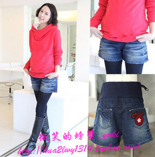 Maternity 2011 spring and summer autumn and winter maternity denim shorts belly pants boot cut jeans