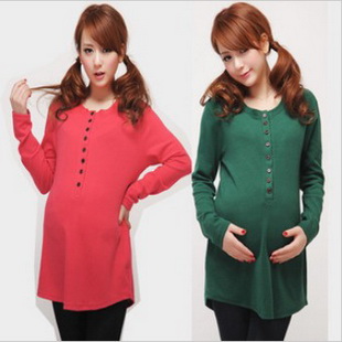 Maternity 2013 spring maternity clothing plus size mm long design casual top maternity t-shirt basic shirt