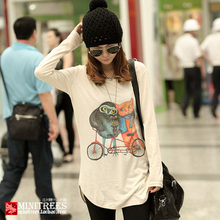 Maternity 2013 spring plus size mm long design modal maternity t-shirt long-sleeve maternity top female