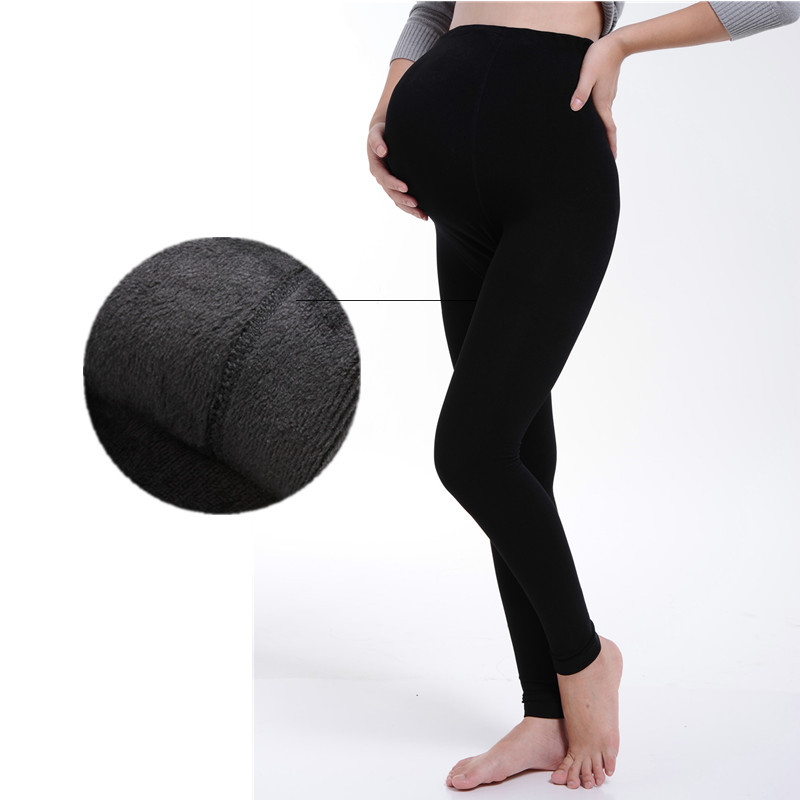 Maternity autumn and winter thickening plus velvet plus size warm pants maternity pants belly pants legging