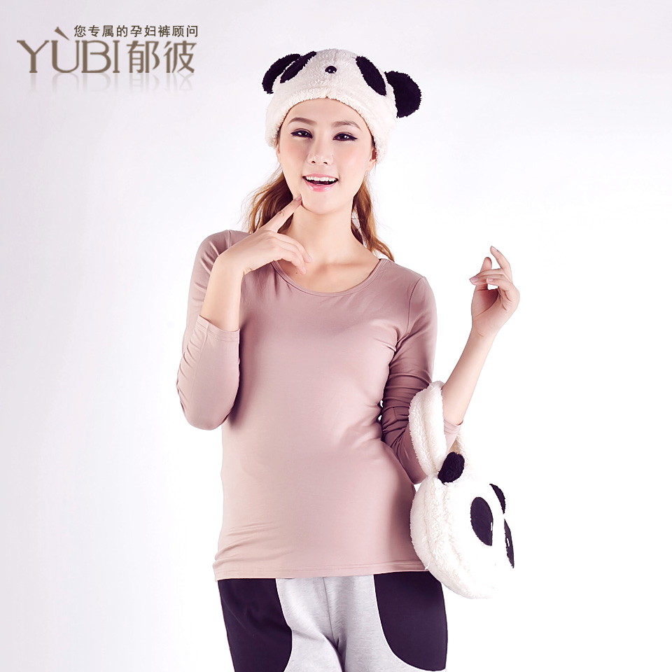 Maternity basic maternity shirt spring and autumn thin long-sleeve basic shirt modal loose round neck T-shirt maternity top