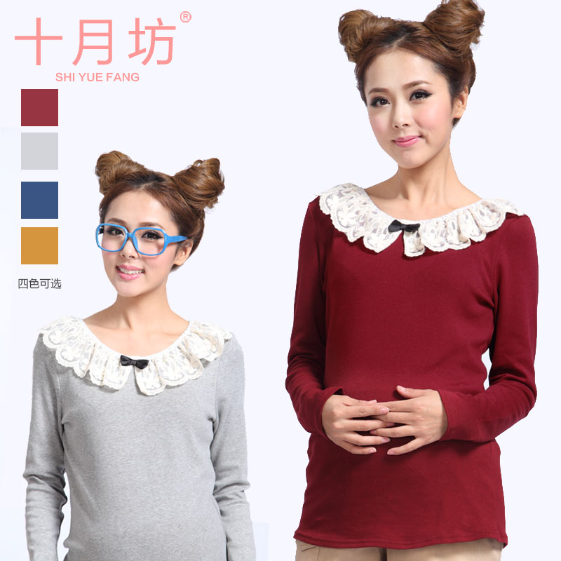 Maternity basic shirt spring maternity clothing fashion 100% cotton maternity t-shirt maternity long-sleeve top ,Free shipping