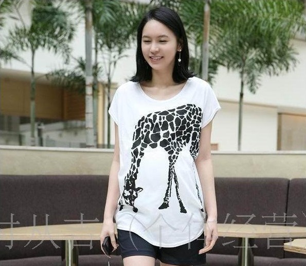 Maternity clothing 2012 spring and summer fashion maternity short-sleeve T-shirt onta pattern