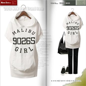 Maternity clothing 2013 female summer letter pocket with a hood short-sleeve T-shirt plus size t-shirt maternity top