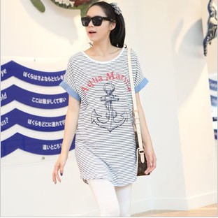 Maternity clothing anchor pattern summer maternity t-shirt stripe short-sleeve maternity top t-shirt