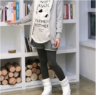 Maternity clothing autumn and winter fashion boot cut jeans belly pants brushed pants maternity shorts 3 pants