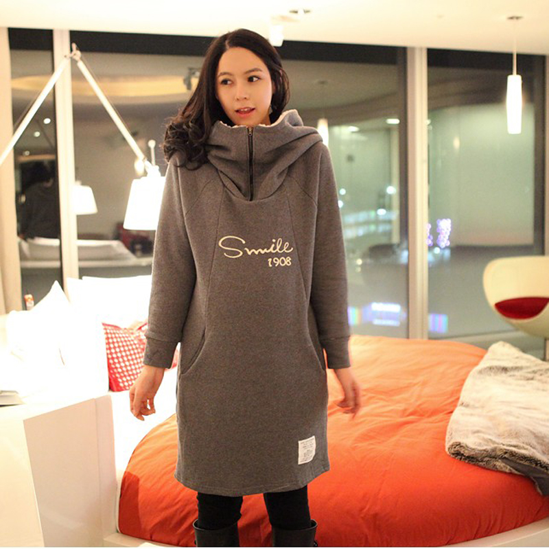 Maternity clothing autumn and winter fashion maternity overcoat large lapel maternity thickening outerwear long design maternity