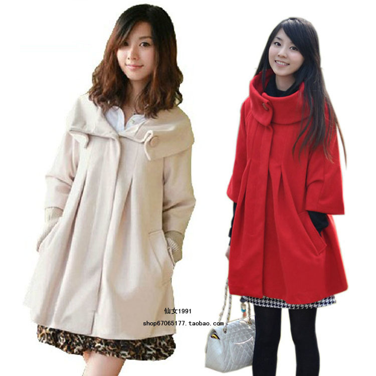 Maternity clothing autumn and winter fashion woolen maternity spring and autumn outerwear maternity trench