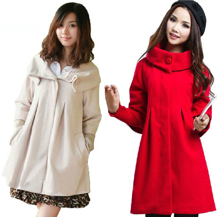 Maternity clothing autumn and winter fashion woolen maternity spring and autumn outerwear maternity trench