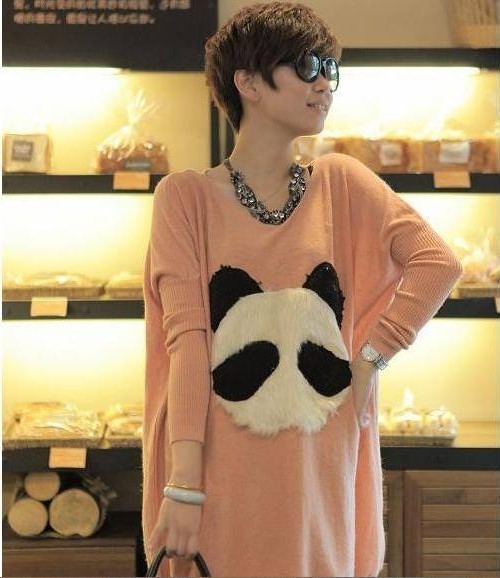 Maternity clothing autumn and winter loose plus size maternity t-shirt batwing sleeve plush panda maternity t-shirt basic shirt