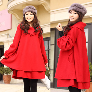 Maternity clothing autumn and winter maternity outerwear maternity cloak trench thickening wool coat cape