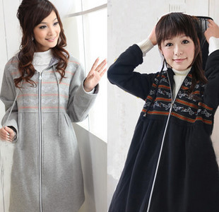 Maternity clothing autumn and winter maternity overcoat trench outerwear winter thickening maternity clothing