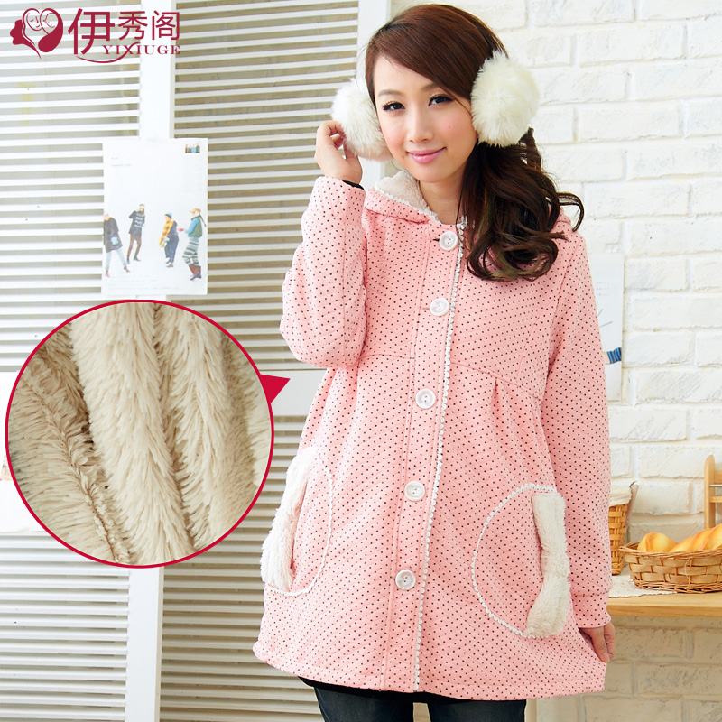 Maternity clothing autumn and winter outerwear maternity thickening cotton-padded jacket maternity thermal wadded jacket