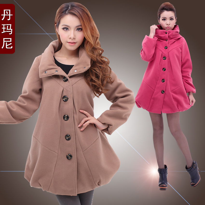 Maternity clothing autumn and winter wool coat outerwear fashion plus size maternity top thickening