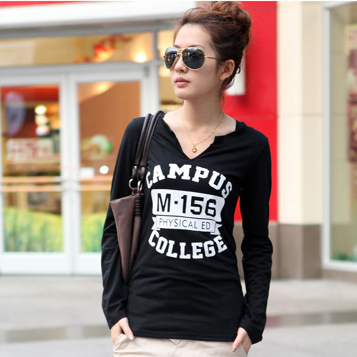 Maternity clothing autumn fashion maternity top V-neck long-sleeve maternity t-shirt basic shirt 22963