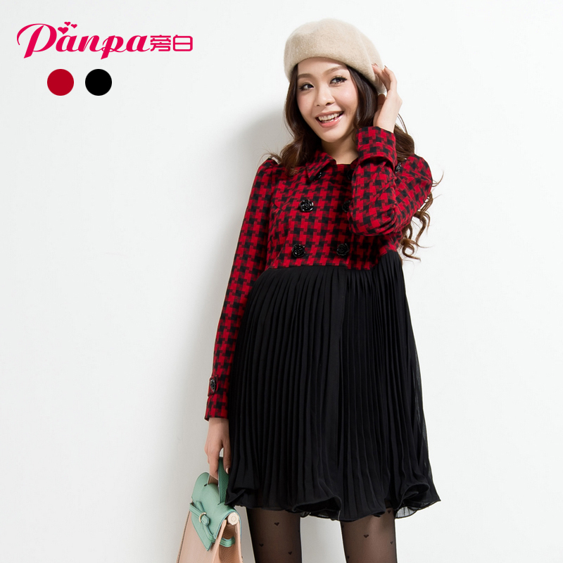 Maternity clothing autumn maternity dress fashion sheer patchwork maternity long-sleeve dress 20008