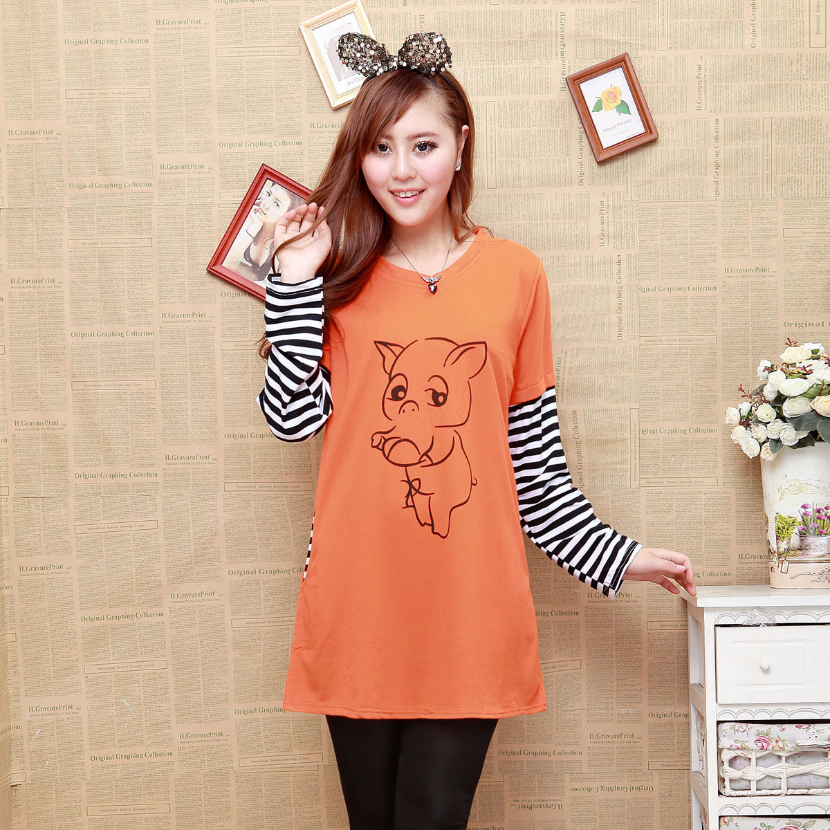 Maternity clothing autumn maternity top maternity shote cartoon top maternity t