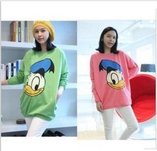 Maternity clothing autumn new arrival donald duck maternity loose o-neck long-sleeve T-shirt maternity casual top