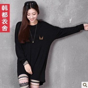 Maternity clothing autumn new arrival plus size loose maternity t-shirt long sleeve length fashion top basic shirt maternity