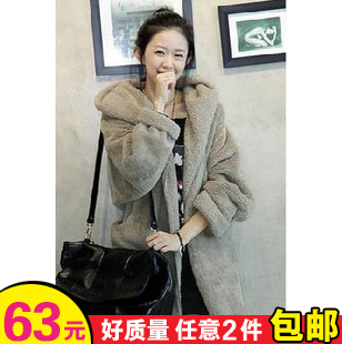 Maternity clothing autumn outerwear fashion loose cloak thermal double faced plush outerwear autumn and winter hooded