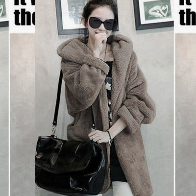 Maternity clothing autumn outerwear fashion loose cloak thermal double faced plush outerwear autumn and winter hooded