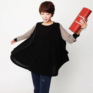 Maternity clothing autumn plus size loose big skirt long design top maternity chiffon long-sleeve T-shirt