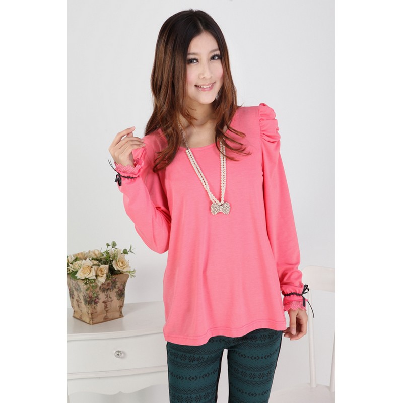 Maternity clothing autumn plus size maternity long-sleeve basic shirt o-neck autumn maternity long johns basic top 1163