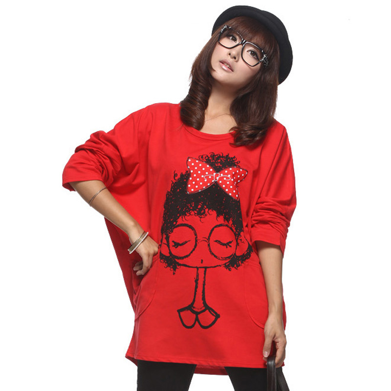 Maternity clothing autumn top fashion big eyes girl maternity batwing sleeve long-sleeve T-shirt loose