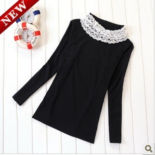 Maternity clothing autumn top fashion turtleneck lace maternity basic shirt maternity basic shirt female t-shirt