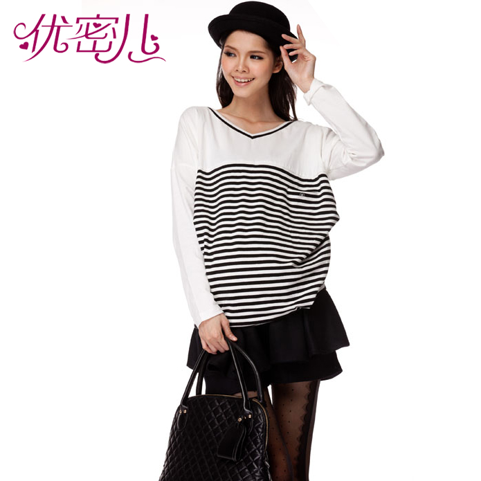 Maternity clothing autumn top maternity t-shirt long-sleeve loose casual fashion batwing shirt cotton