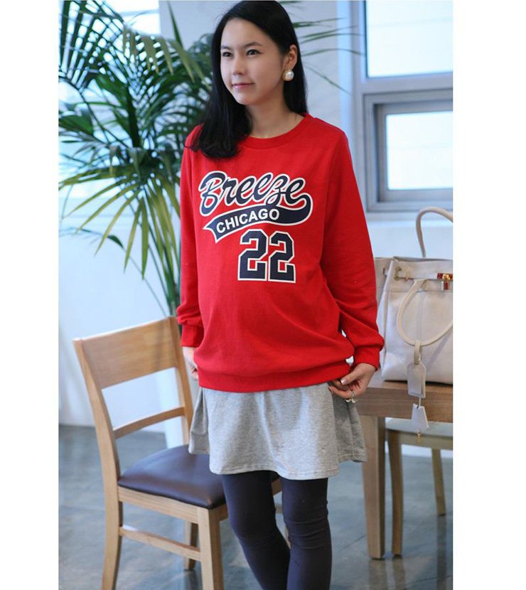 Maternity clothing autumn winter maternity sweatshirt maternity outerwear loop pile 22 letter top