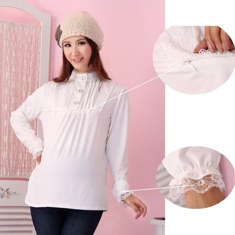 Maternity clothing  basic shirt lace nursing clothes s105